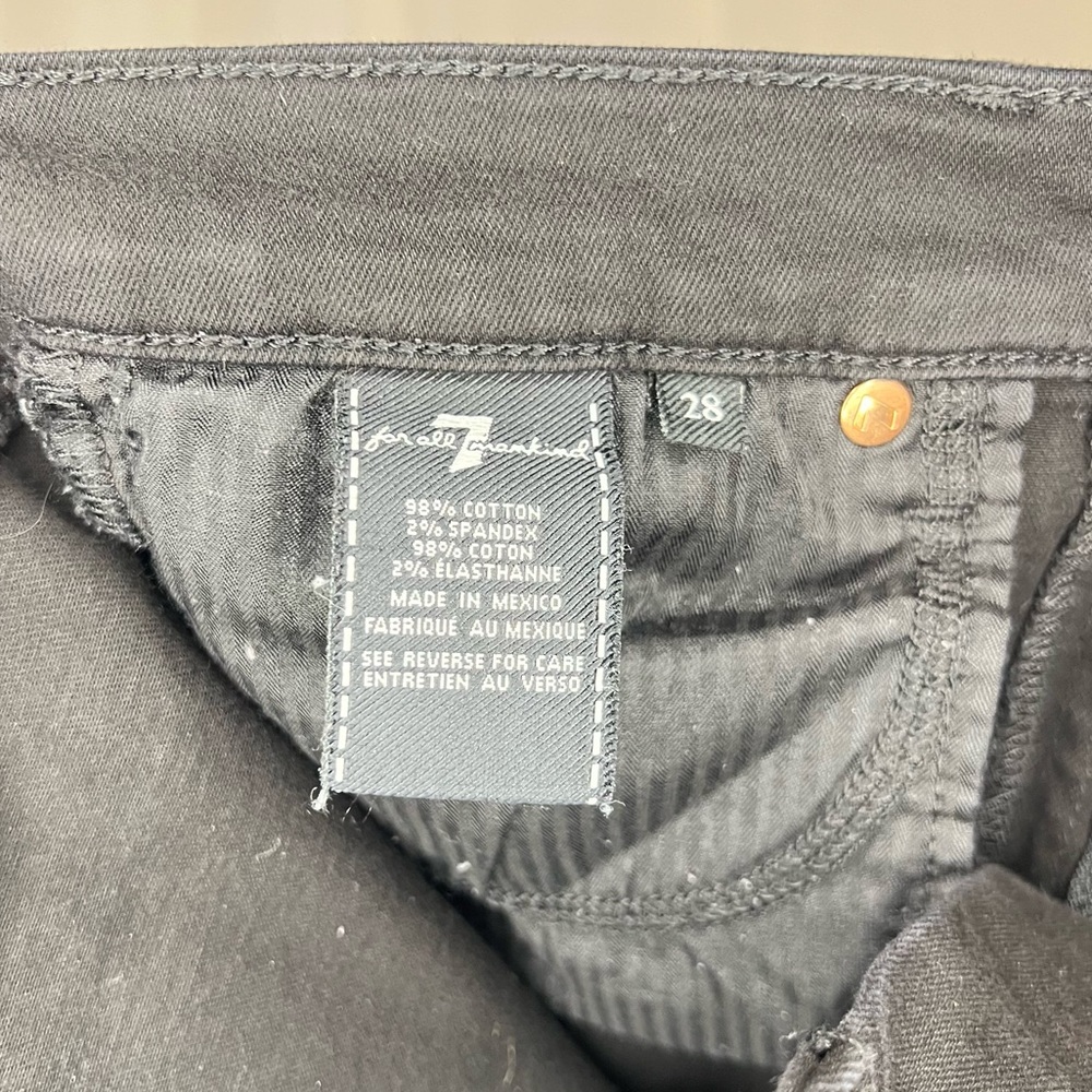 7 For All Mankind The Skinny Jeans Black 28" - Picture 9 of 10